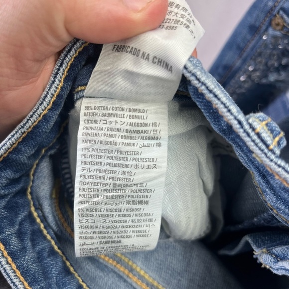 Abercrombie & Fitch Bling Crystal skinny Jeans Womens 10 Stretch Distressed 1987 - Picture 4 of 11